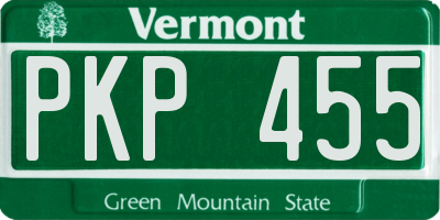 VT license plate PKP455