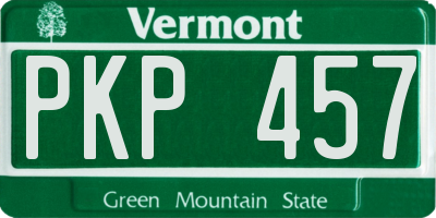 VT license plate PKP457