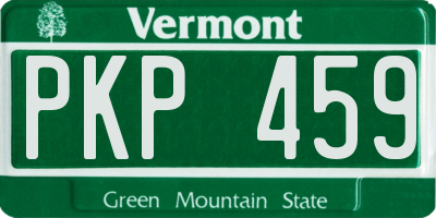 VT license plate PKP459