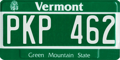 VT license plate PKP462