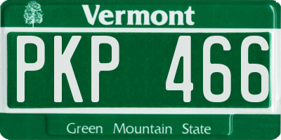 VT license plate PKP466