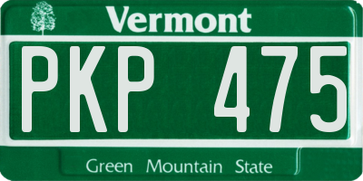 VT license plate PKP475
