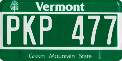 VT license plate PKP477