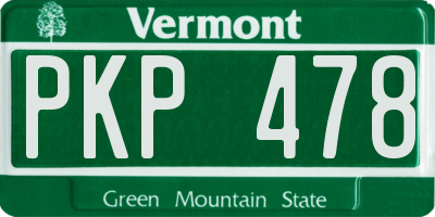 VT license plate PKP478