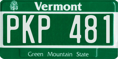 VT license plate PKP481