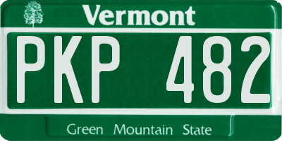 VT license plate PKP482