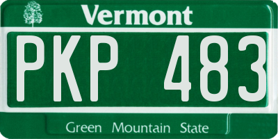 VT license plate PKP483