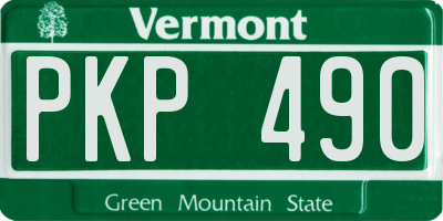 VT license plate PKP490