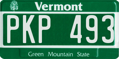 VT license plate PKP493