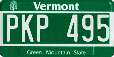 VT license plate PKP495
