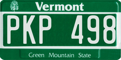 VT license plate PKP498