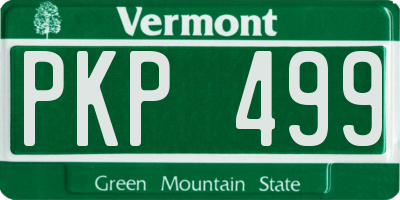 VT license plate PKP499