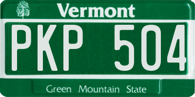 VT license plate PKP504