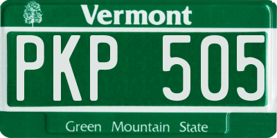 VT license plate PKP505