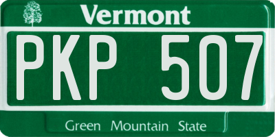 VT license plate PKP507
