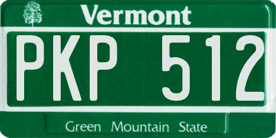 VT license plate PKP512
