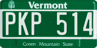 VT license plate PKP514