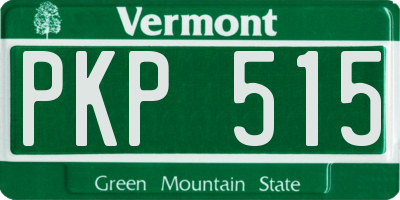 VT license plate PKP515