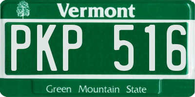 VT license plate PKP516