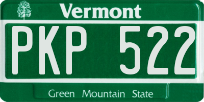 VT license plate PKP522