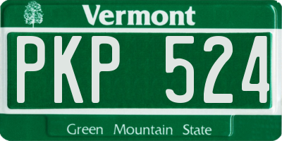 VT license plate PKP524