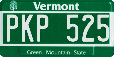 VT license plate PKP525
