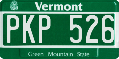 VT license plate PKP526