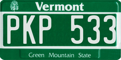 VT license plate PKP533
