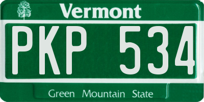 VT license plate PKP534