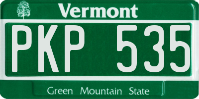 VT license plate PKP535