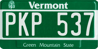 VT license plate PKP537