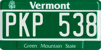 VT license plate PKP538