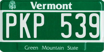 VT license plate PKP539