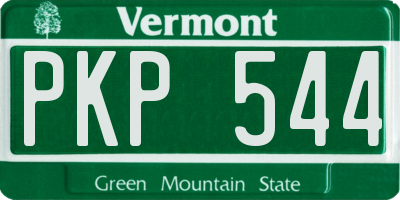 VT license plate PKP544