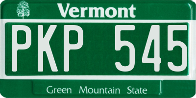 VT license plate PKP545
