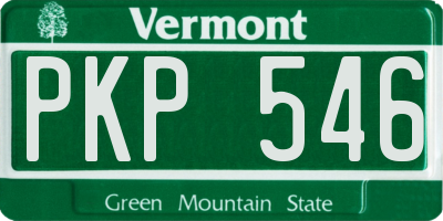 VT license plate PKP546