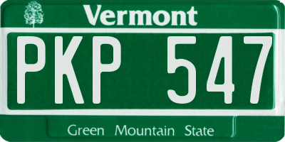 VT license plate PKP547