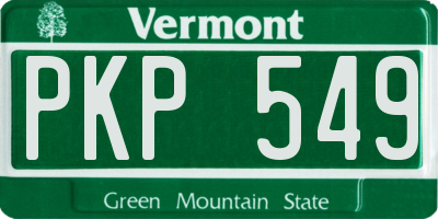 VT license plate PKP549