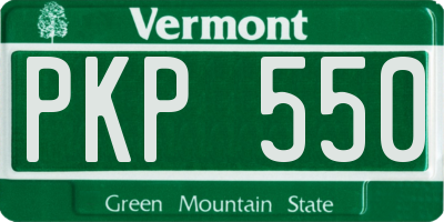 VT license plate PKP550
