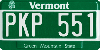 VT license plate PKP551