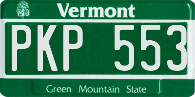 VT license plate PKP553