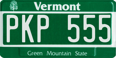 VT license plate PKP555