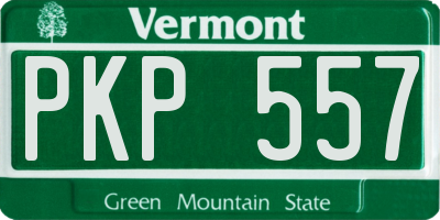 VT license plate PKP557
