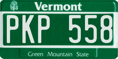 VT license plate PKP558