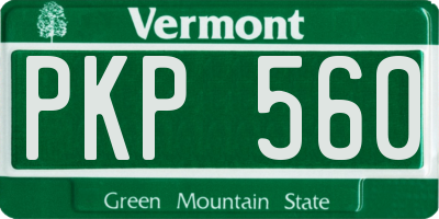VT license plate PKP560