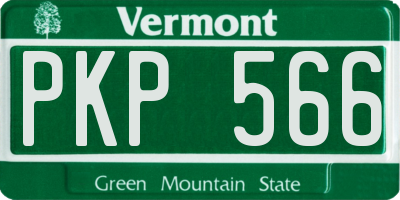 VT license plate PKP566