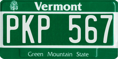 VT license plate PKP567