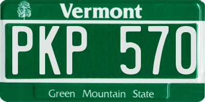 VT license plate PKP570