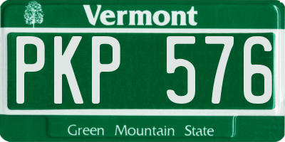 VT license plate PKP576