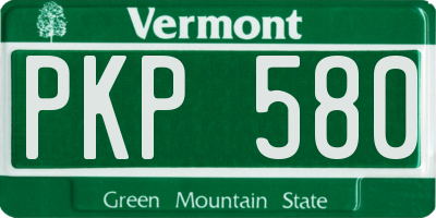 VT license plate PKP580